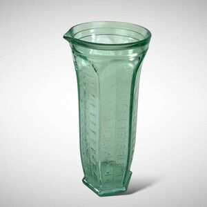 Italy Green Glass Measuring Jar Pitcher Vase Vetreria Etrusca 1990s